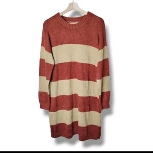 Lands End Striped Sweater Dress Size Large